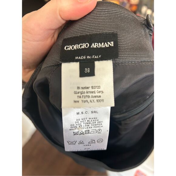 Giorgio Armani Charcoal Gray Wool Pencil Skirt, Size EU 38 / US Sz 2 - Picture 11 of 15